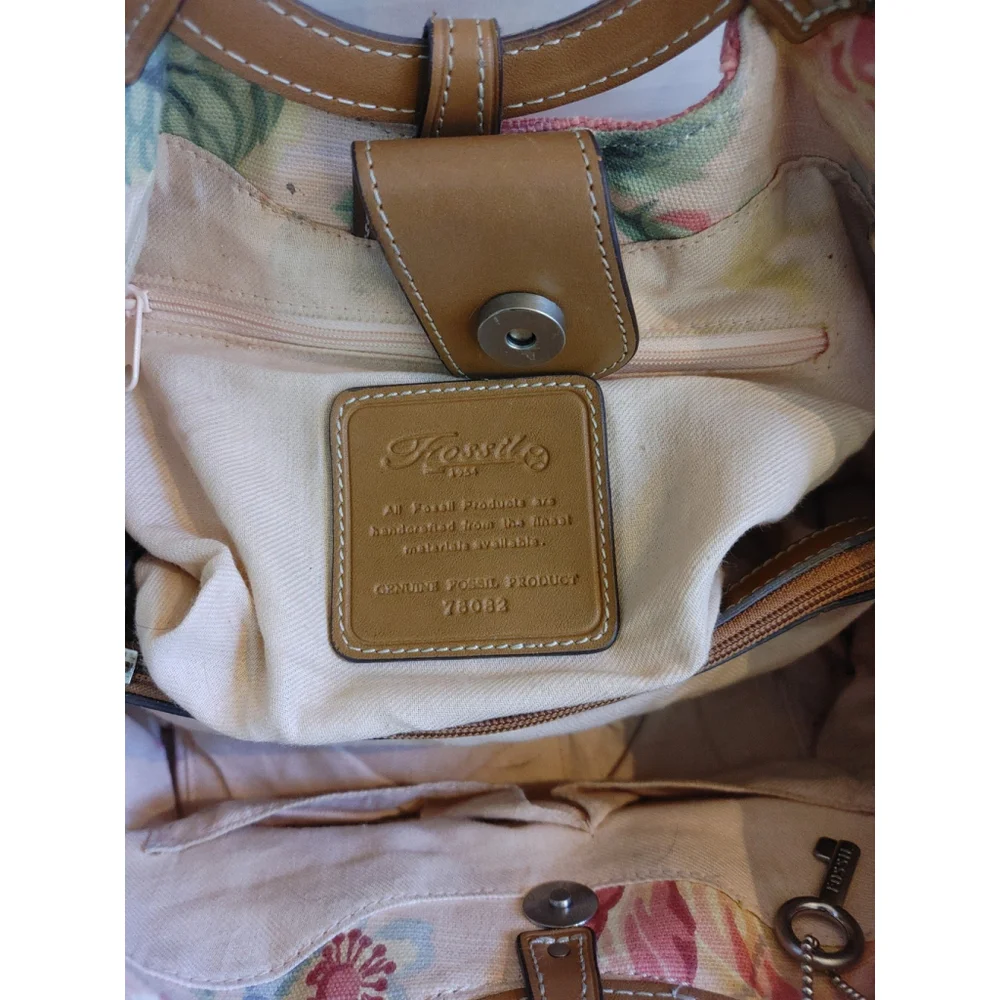 Fossil Pink and Brown Shoulder Bag